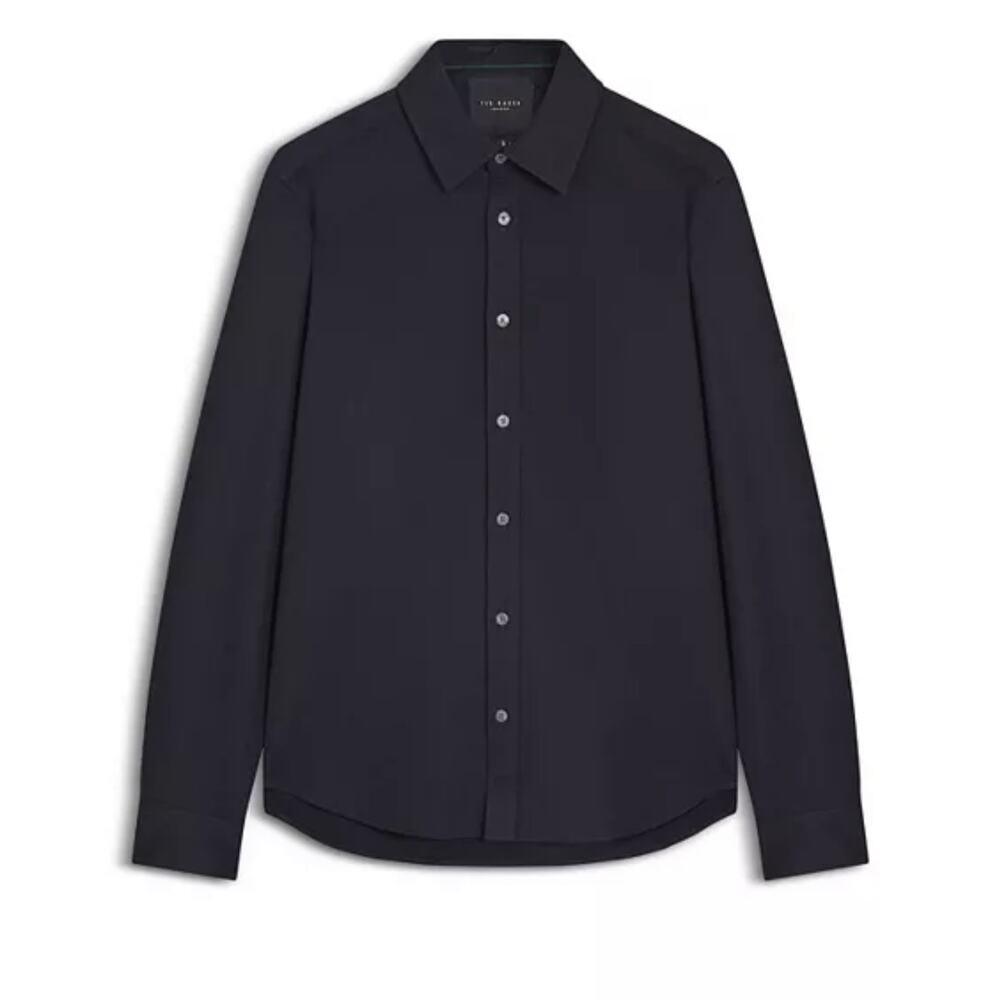 Ted Baker Mens Reg Fit LS Dress Shirt Sm Navy